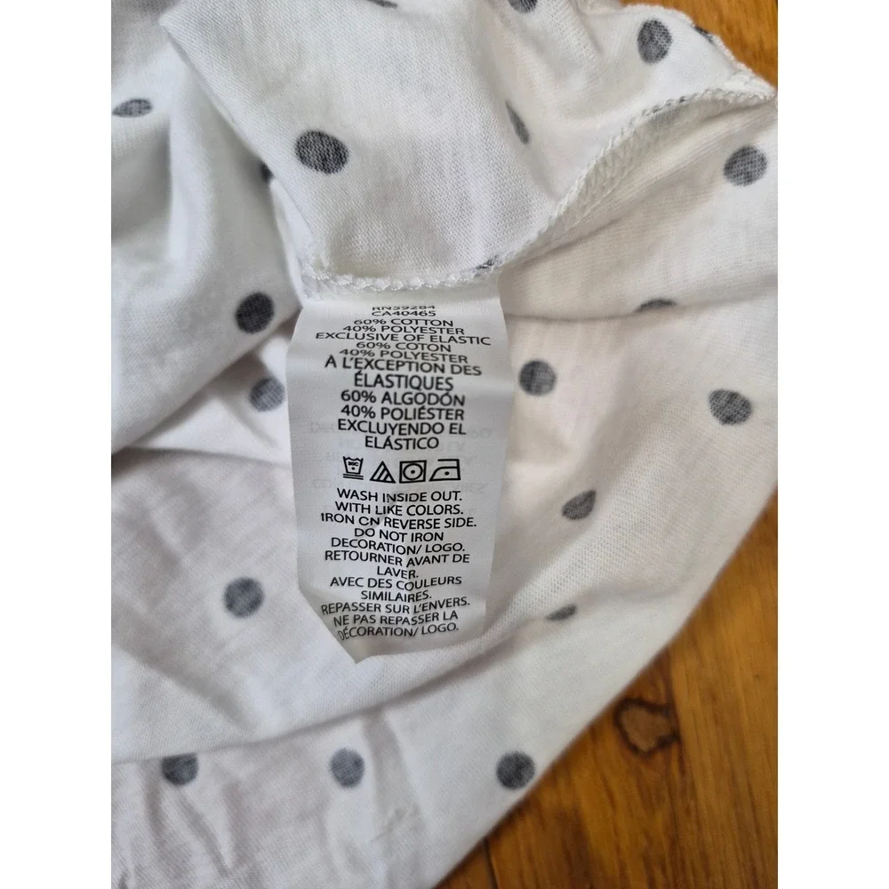 The Childrens Place Girls White Black Polka Dot Smocked Long Sleeve Top 4T NEW